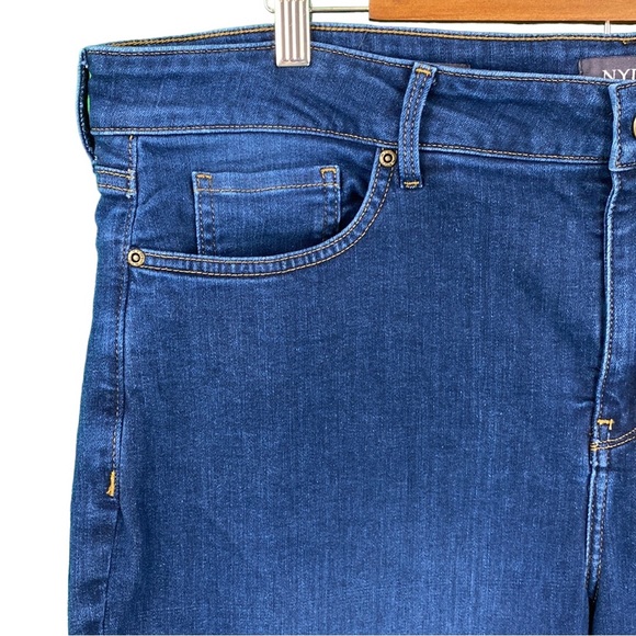 NYDJ Petite Marilyn Straight Dark Wash Jeans - Picture 3 of 16